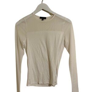 Rag & Bone, white sheer top, white, creme, sheer ivory shirt, long sleeve, creme